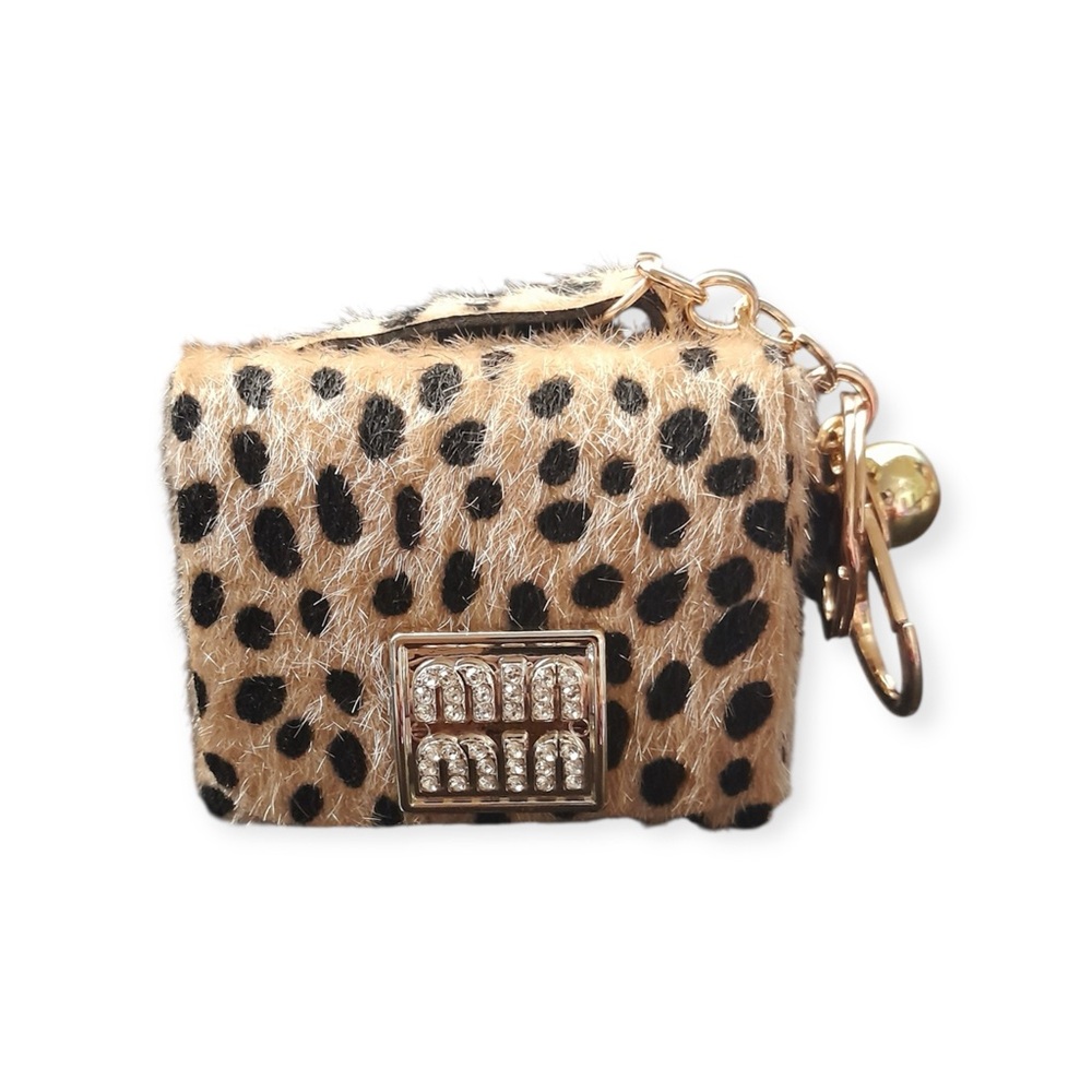 Bundle Leopard Print Mini Handbag Keychain Trio -… - image 4
